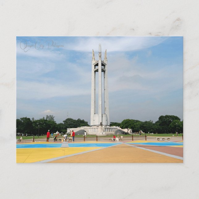 Postal Viaje de época Quezon City Retro de la ciudad de F (Anverso)