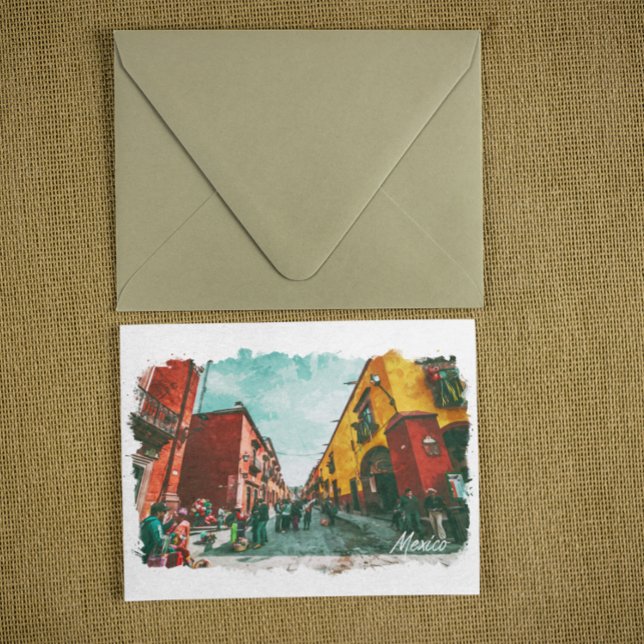 Postal Viaje de época retro CDMX en Ciudad de México (mexico cdmx illustration postcard)