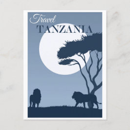Postal Viaje de época Tanzania León de África