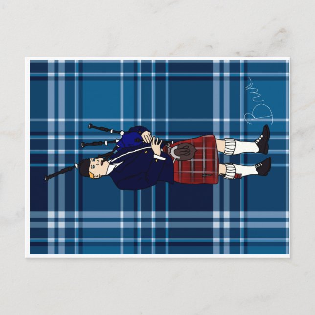 Postal Viaje de Escocia: conocer al piper (Anverso)