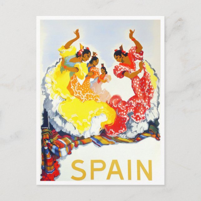 Postal Viaje de España Flamenco vintage (Anverso)