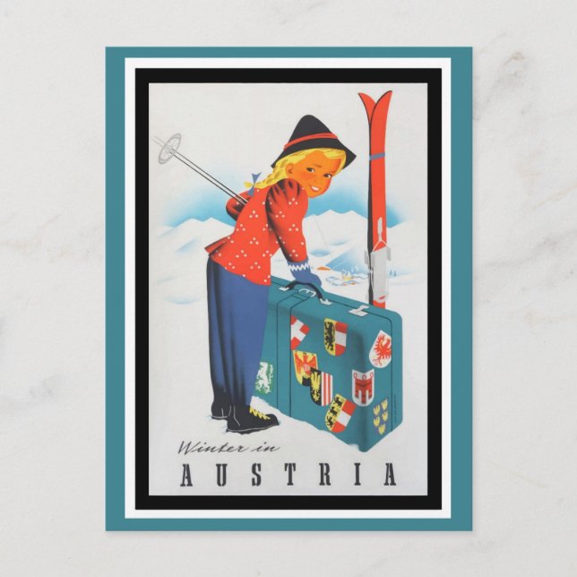 Postal Viaje de esquí por los Alpes de Austria (Anverso)