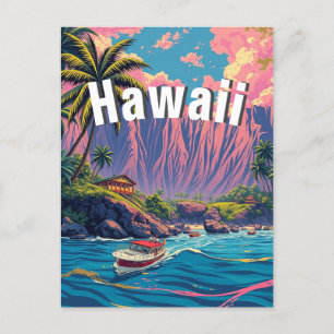 Postal Viaje de estilo vintage en Hawái Honolulu Mid-Paci