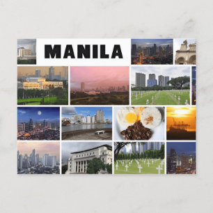 Postal Viaje de filipinas de manila Viaje Retro de acuare