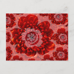 Postal Viaje de flores rojas - Mundo de adoración de la f
