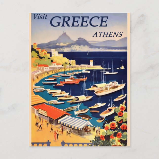 Postal Viaje de Grecia de Vintage (Anverso)