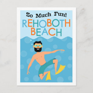 Postal Viaje de Hipster de la diversión de Rehoboth Beach