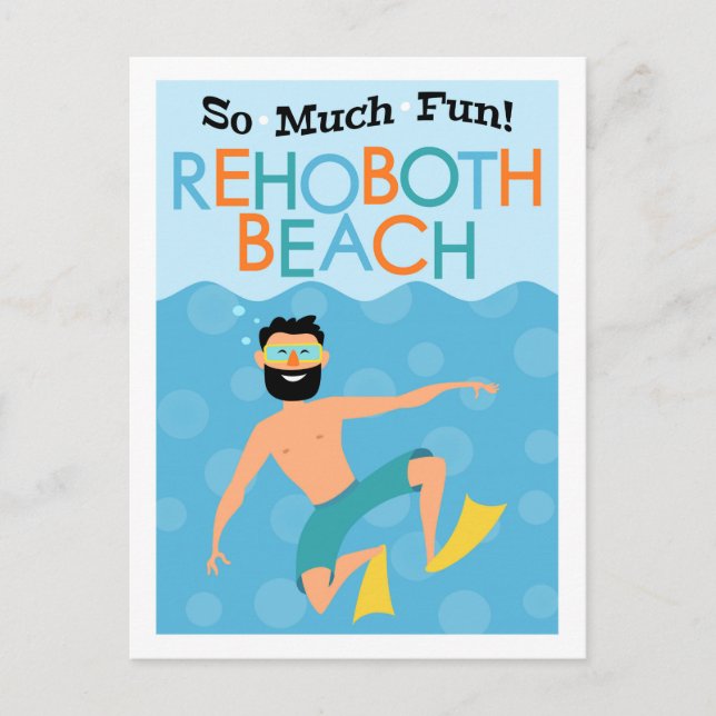 Postal Viaje de Hipster de la diversión de Rehoboth Beach (Anverso)