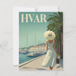 Postal Viaje de Hvar vintage 50