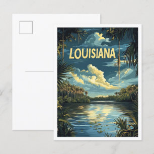 Postal Viaje de Ilustracion de arte de Louisisana USA