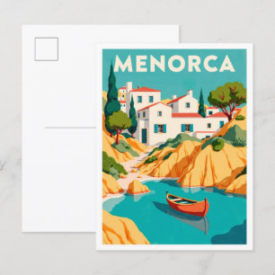 Postal Viaje de Ilustracion de arte de Menorca España