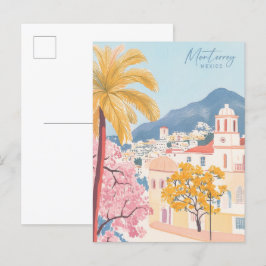 Postal Viaje de Ilustracion de pintura goache en México d
