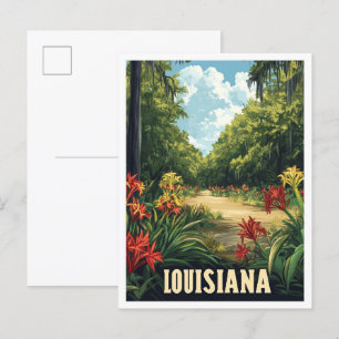 Postal Viaje de Ilustracion de Vintage de Louisiana USA