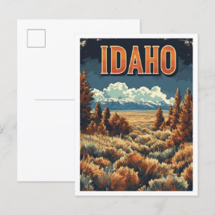 Postal Viaje de Ilustracion Vintage de Arte Idaho USA