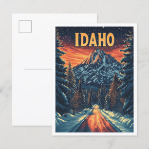Postal Viaje de Ilustracion Vintage de Arte Idaho USA