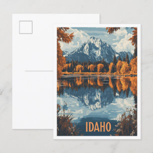 Postal Viaje de Ilustracion Vintage de Idaho USA