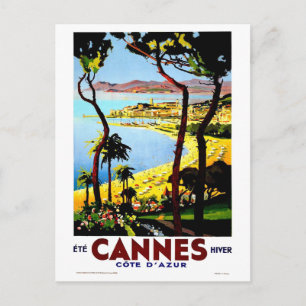 Postal Viaje de invierno de Cannes Vintage Francia