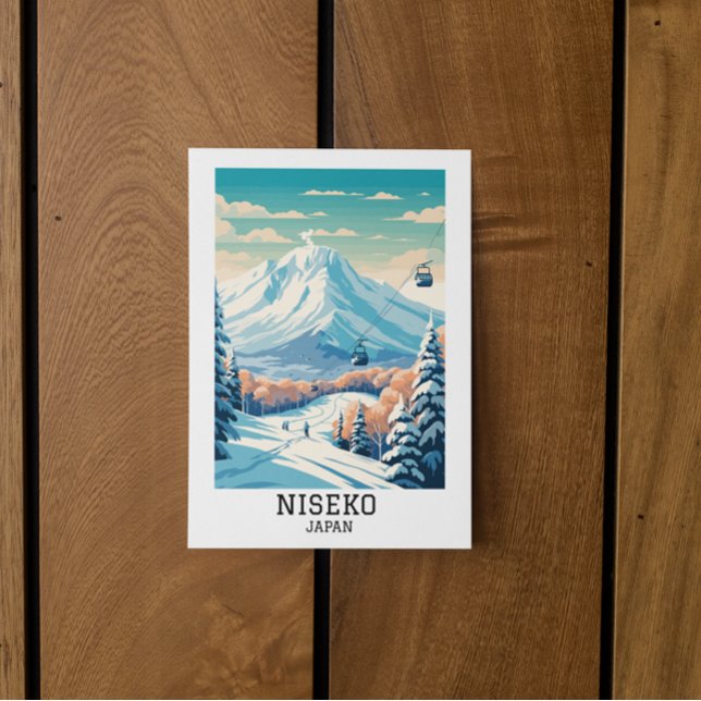Postal Viaje de invierno de Niseko Japón (niseko japan travel postcard)