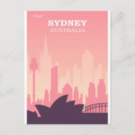 Postal Viaje de invierno rosado en Australia en Sydney