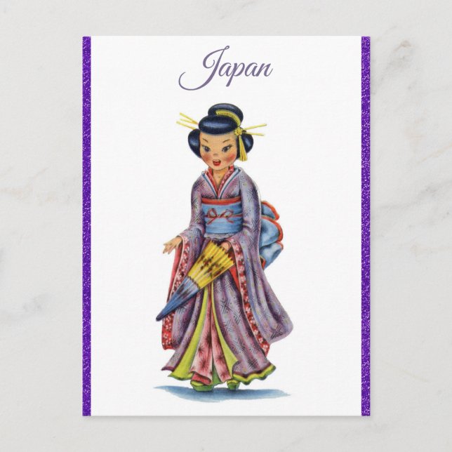 Postal Viaje de Japón a la Geisha japonesa (Anverso)