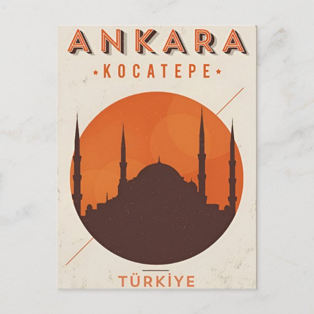 Postal Viaje de la ciudad de Ankara Turquia Retro de vaca (Anverso)