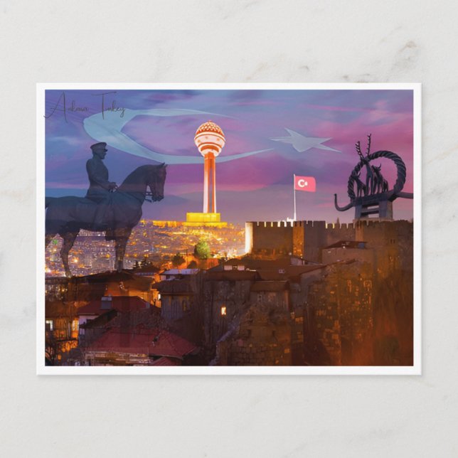 Postal Viaje de la ciudad de Ankara Turquia Retro de vaca (Anverso)