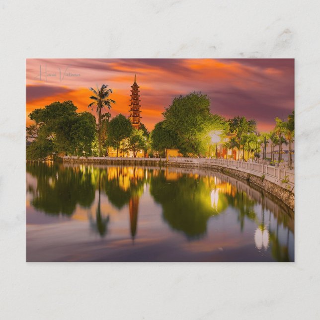 Postal Viaje de la ciudad de hanoi vietnam vacaciones ret (Anverso)