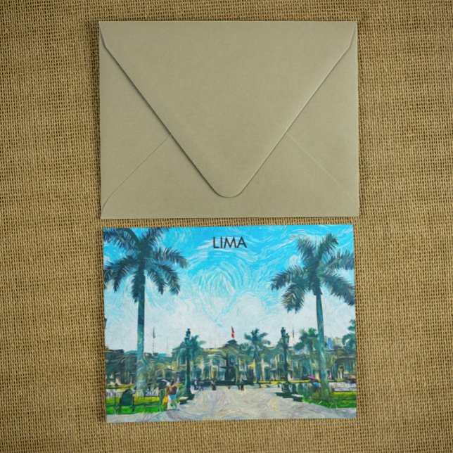 Postal Viaje de la ciudad de las cuevas acuáticas de Lima (lima peru city postcard)