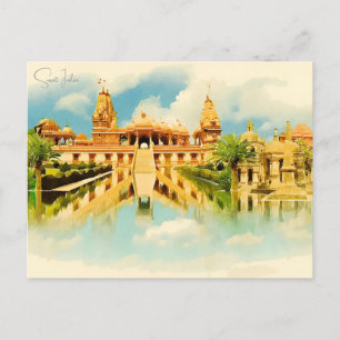 Postal Viaje de la ciudad de Surat India retro de vacacio