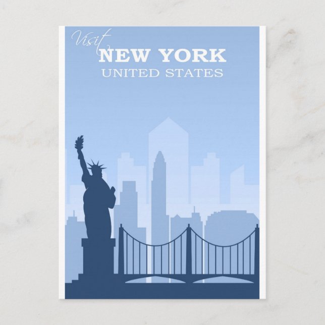 Postal Viaje de la cosecha azul de Nueva York (Anverso)