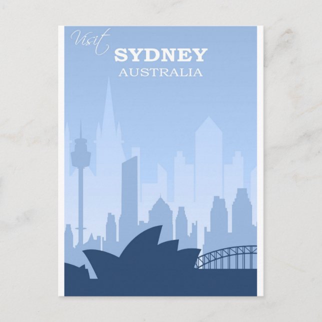 Postal Viaje de la cosecha azul de Sydney Australia (Anverso)