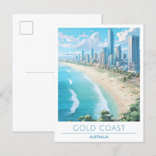 Postal Viaje de la Costa del Oro Australia Vintage