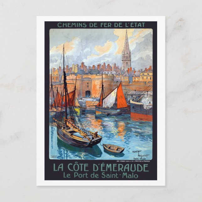 Postal Viaje de la Costa Esmeralda de Saint-Malo (Anverso)