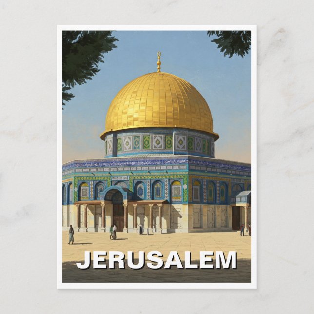 Postal Viaje de la Cúpula de la Roca en Jerusalén (Anverso)