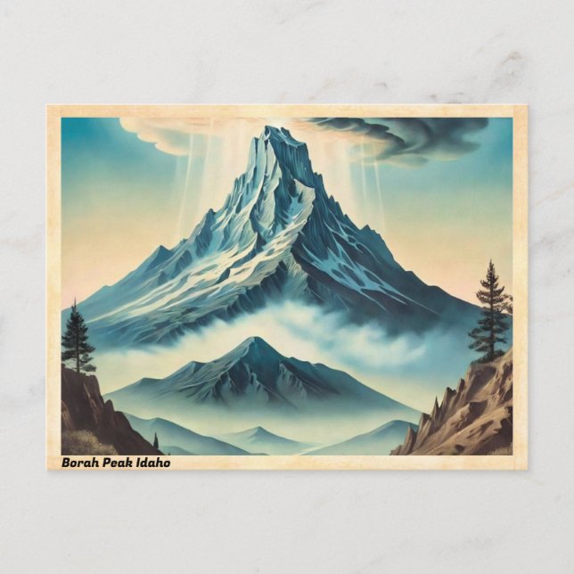 Postal Viaje de la época de Borah Peak Idaho (Anverso)