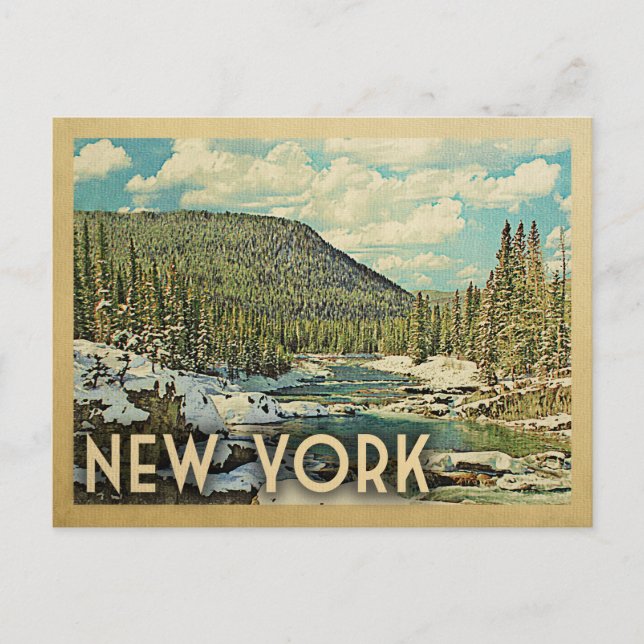 Postal Viaje de la época de Nueva York Naturaleza inverna (Anverso)