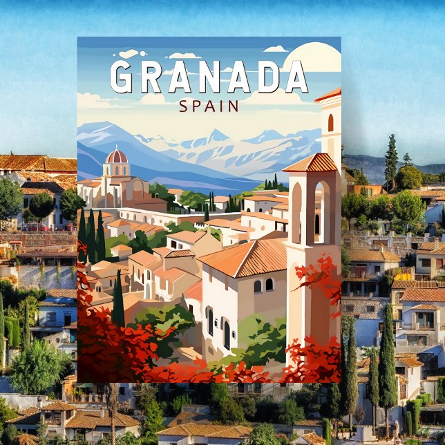 Postal Viaje de la España de Granada (Granada Spain Vintage Travel Postcard)