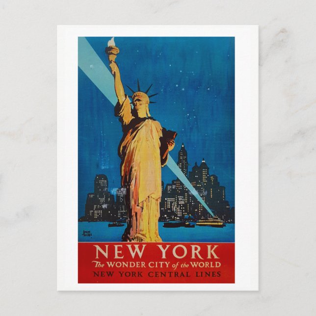Postal Viaje de la estatua de la libertad de Nueva York (Anverso)