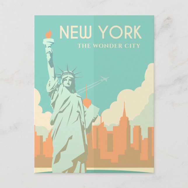 Postal Viaje de la estatua de la libertad de Nueva York (Anverso)