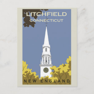 Postal Viaje de la iglesia de San Pedro de Litchfield Con