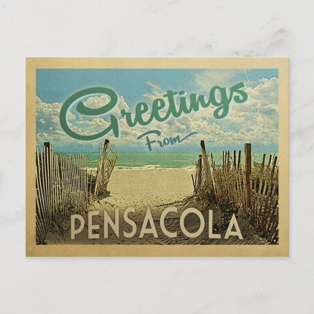Postal Viaje de la Playa de Pensacola (Anverso)