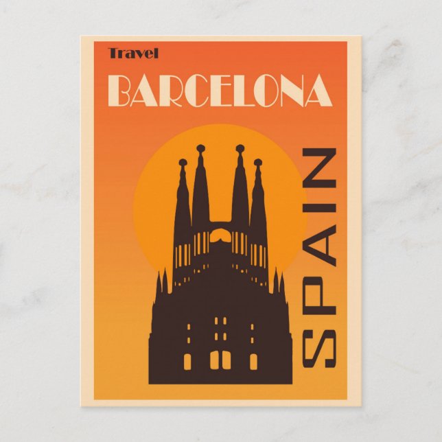 Postal Viaje de la Sagrada Familia en Barcelona (Anverso)