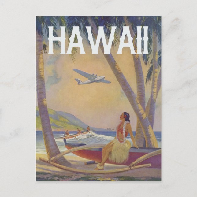 Postal Viaje de la vieja hawaiana - Bailarina hula hawaia (Anverso)