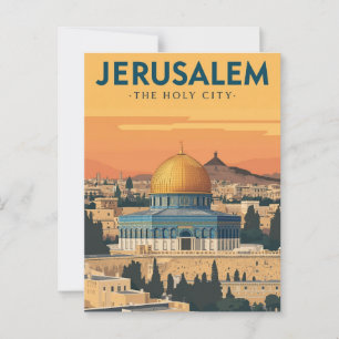 Postal Viaje de la vieja Jerusalén Cúpula de la Roca Isra