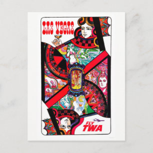 Postal Viaje de la vieja Reina del juego de Las Vegas