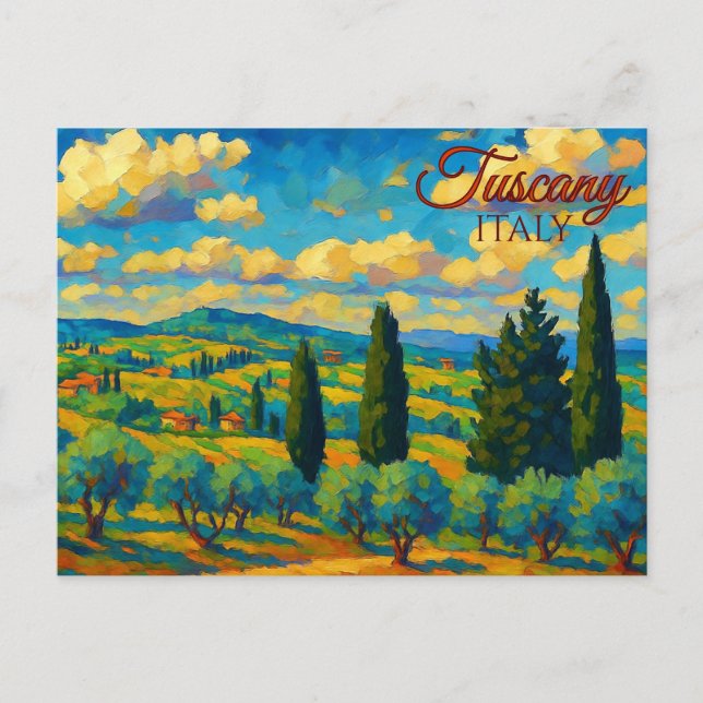Postal Viaje de la Vieja Toscana Italia Retro Europa (Anverso)