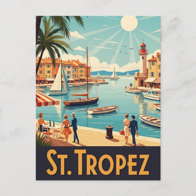 Postal Viaje de la Viña Saint-Tropez Francia (Anverso)