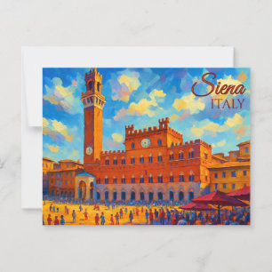 Postal Viaje de la Viña Siena Toscana Italia Retro Europa