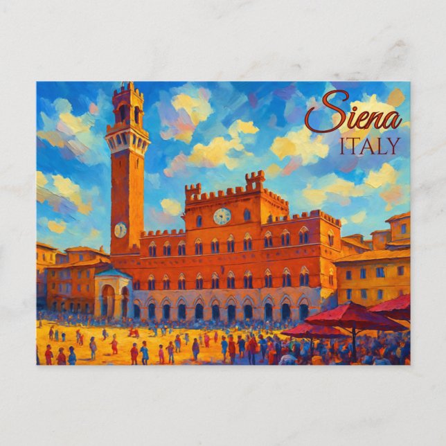 Postal Viaje de la Viña Siena Toscana Italia Retro Europa (Anverso)