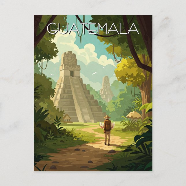 Postal Viaje de la Viñeta Tikal Guatemala (Anverso)
